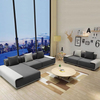 Gray Style Velvet Large Sectional Chesterfield Single Sofa Set for House Living Room Apartment