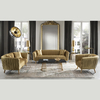 Custom Royal Gold Couch Living Room Furniture Floor Fabric 3 Seater Sofa Set Living Room Sofas