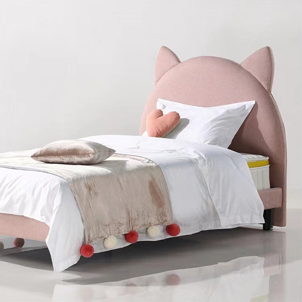 modern new design bedroom Fabric metal feet Grey minimalist Comfortable double bed