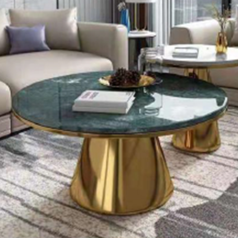 Modern Marble Top side Stainless Steel Living Room Furniture Coffee Table
