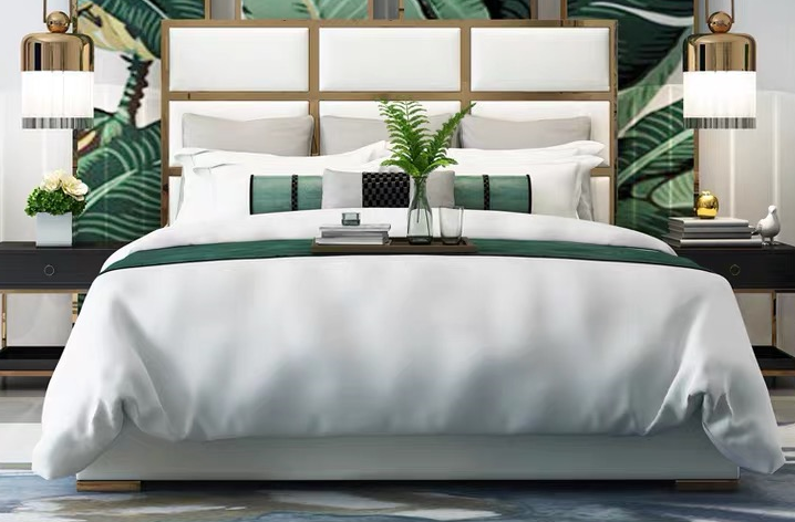 Hot Design Luxury Modern Bed Leather Latest White Bedroom Furniture Wood Double Metal Bed Designs