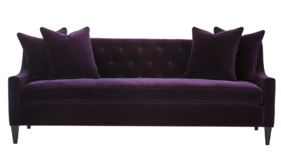 Rosalie Purple Flannelette 3-Seater High-Backrest Sofa