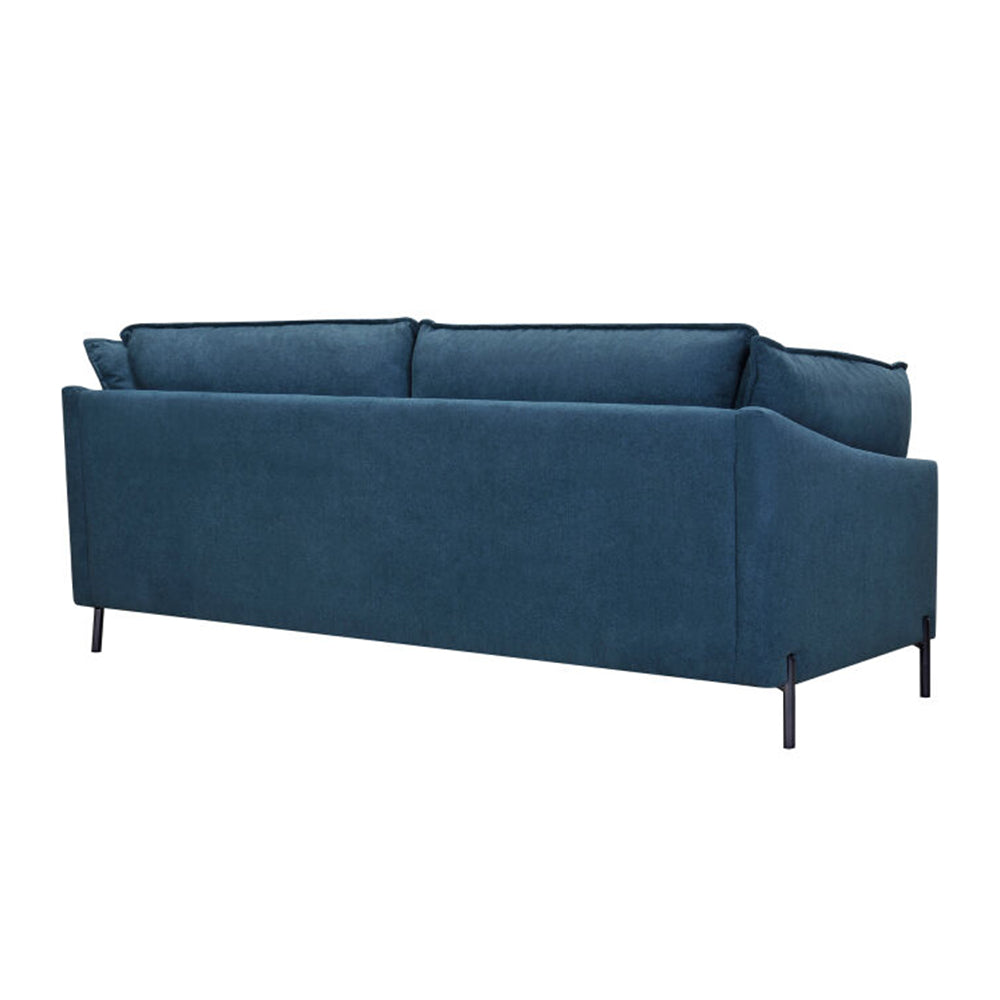 Julie Blue Reclining Sofa Linen 2-Seater Loveseat