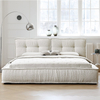 Dacre White Boucle Minimalist Simple Bed Frame Queen King Size Home Fruniture