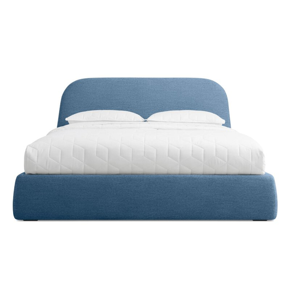 Lid Full Linen Bed Frame in Blue/Beige/Grey