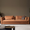 Cyril Genuine Full Leather Luxury Sofa Brown Interior Arm Sofa