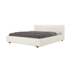 Almas White Microfiber Leather Minimalist Bed Frame