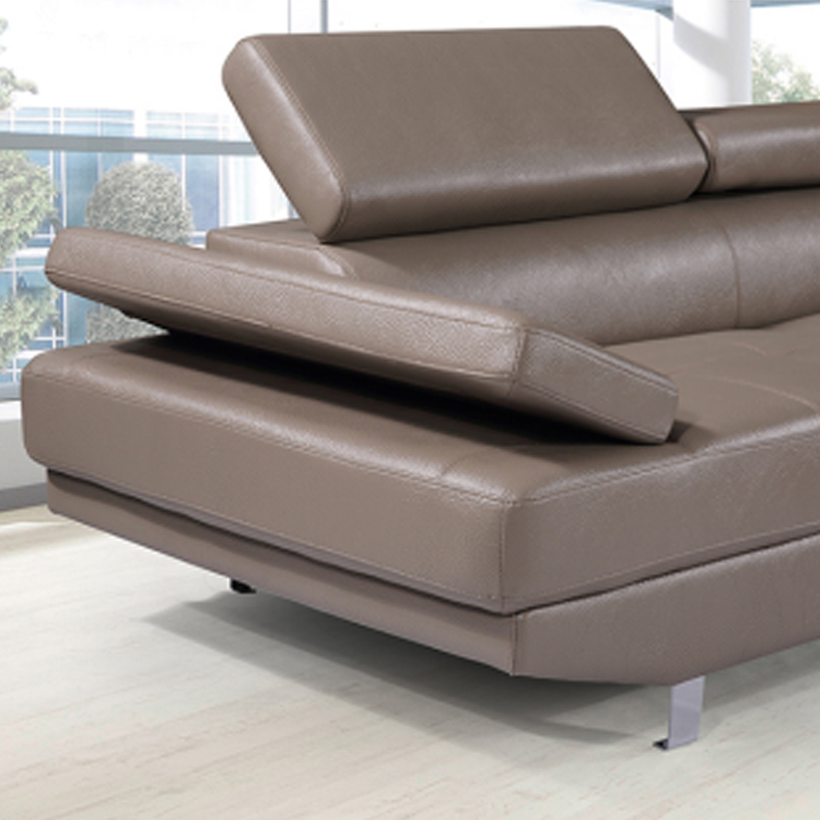 Leisure luxury modern sectional L shaped leather reclining couch furniture sofa set for bedroom