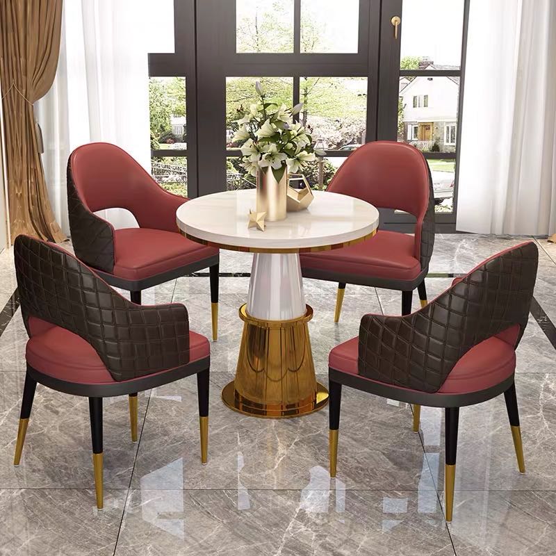 New Arrival White Round Luxury Home Furniture Dining Table Set For Sale