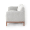 Pebble Round Arm Sofa Flannel Fabric 3-Seater Grey Sofa