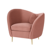 Cathy Velvet Lounge Chair Pink Arm Chair
