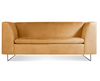 Bonnie Fiber Leather Arm Sofa 2-Seater Brown Loveseat