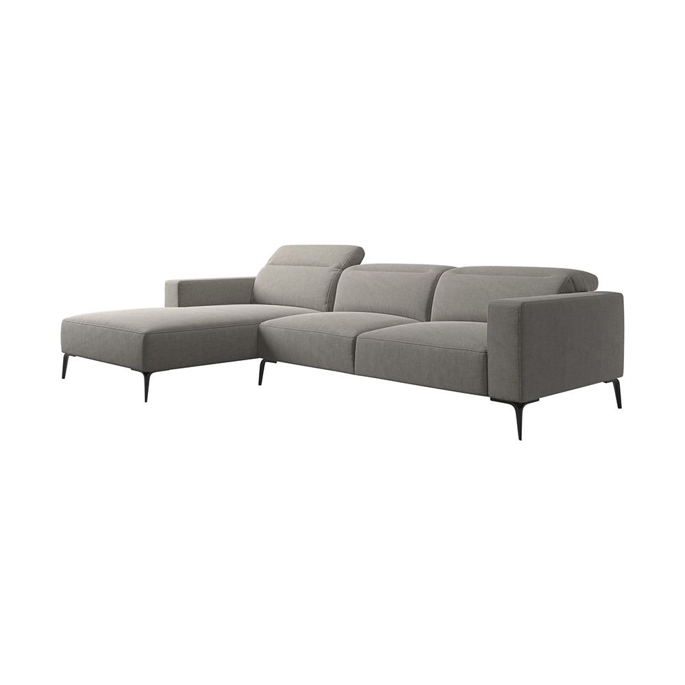 European style metal legs upholstery reclinable 7 seater modern gray fabric sectional couch living room sofa set with chaise