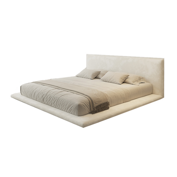 Cesar White Contemporary Minimalist Bed Frame King and Qneen Size