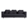 Ctace Velvet 3-Seater Sofa Grey Arm Sofa with Pillows