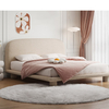Flore Boucle Round Shaped Headbord Bed Frame King Queen Size in Beige/Pink/Blue Home Hotel Furniture