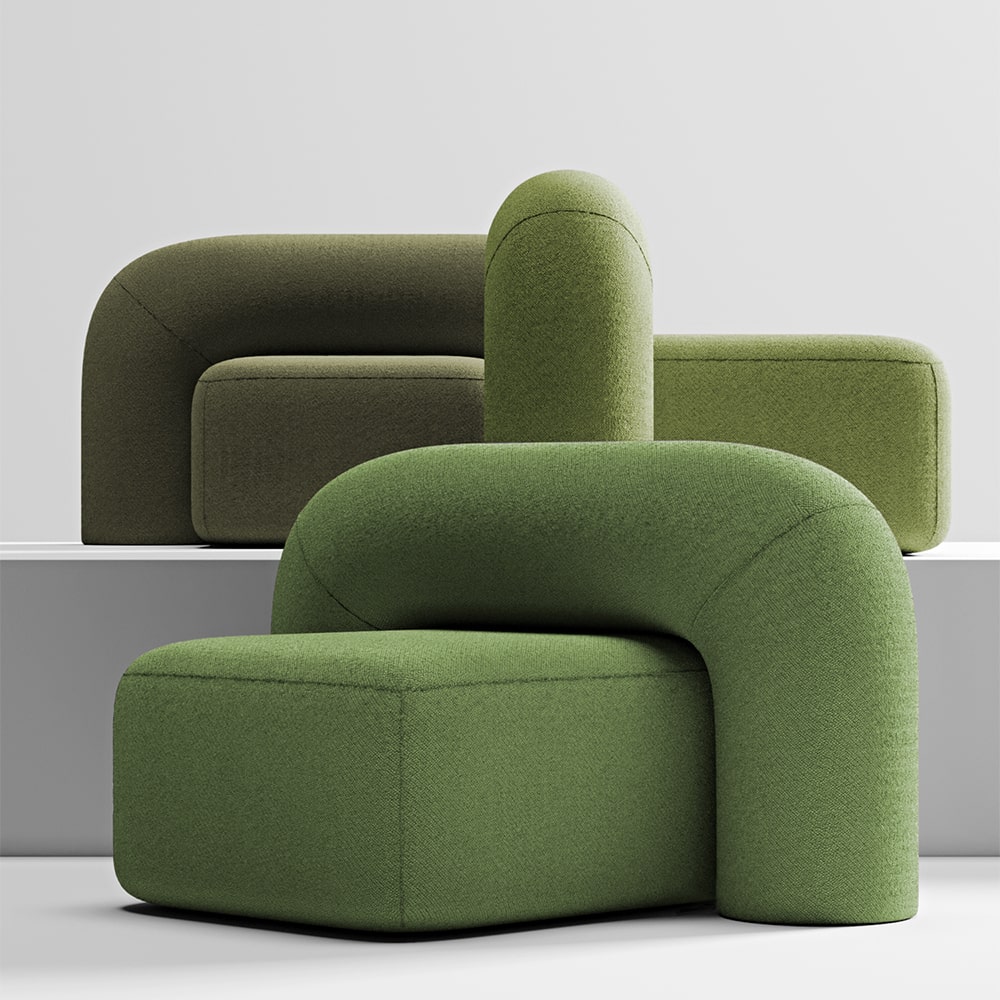 Cantrell Green Velvet Lounge Chiar Modern Sofa Chair