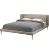 Austin Linen Bed Frame in Beige/Brown Cotton Linen Fabric Bed