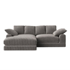 Aciel Corduroy Chaise Sofa Cushion Back L-shaped Sectional Lounge Couch