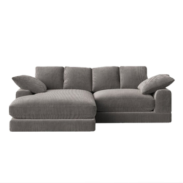 Aciel Corduroy Chaise Sofa Cushion Back L-shaped Sectional Lounge Couch