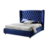 Amaru Velvet Buckle Design Luxury High Headboard Bed Frame