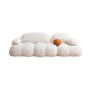 Adair White Boucle Cloud Curved Upholstery Sofa 3-Seater Modular Sofa