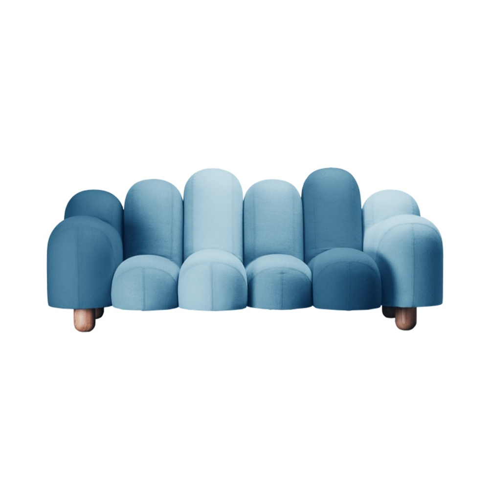 Ali Fabric Mixed Color Upholstery Sofa 3-Seater Interior Sofa