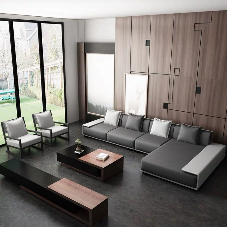 Germany modern soft comfortable luxury villa living room large sectional corner l shape sofa for reception