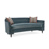 Carol Flannelette Double Edge Sofa 3-Seater Blue Sofa