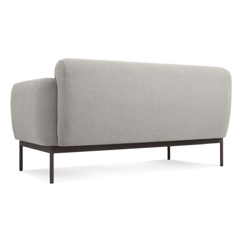 Modern 2-Seater Grey Puff Fabric Sofa