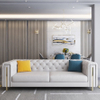 Sutton Leather Sofa Luxury Light Grey Interior Lounge Suite Sofa Set