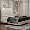 Hotel Bedroom Sleeping Furniture Luxury Modern Bed Hot Design Leather Latest White Bed Designs