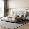 Elliott Wide Headboard Bed Frame King Size in White/Brown/Gray