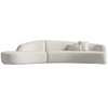 Yilia White Boucle Round Shaped 4-Seater Curved Sofa