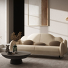Beasley Beige Technical Fabric 3-Seater Sofa Curved Arm Sofa 