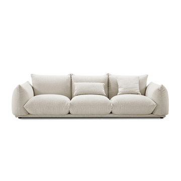 Ada 3-Seater White Boucle Arm Sofa Interior Soft Cozy Couch