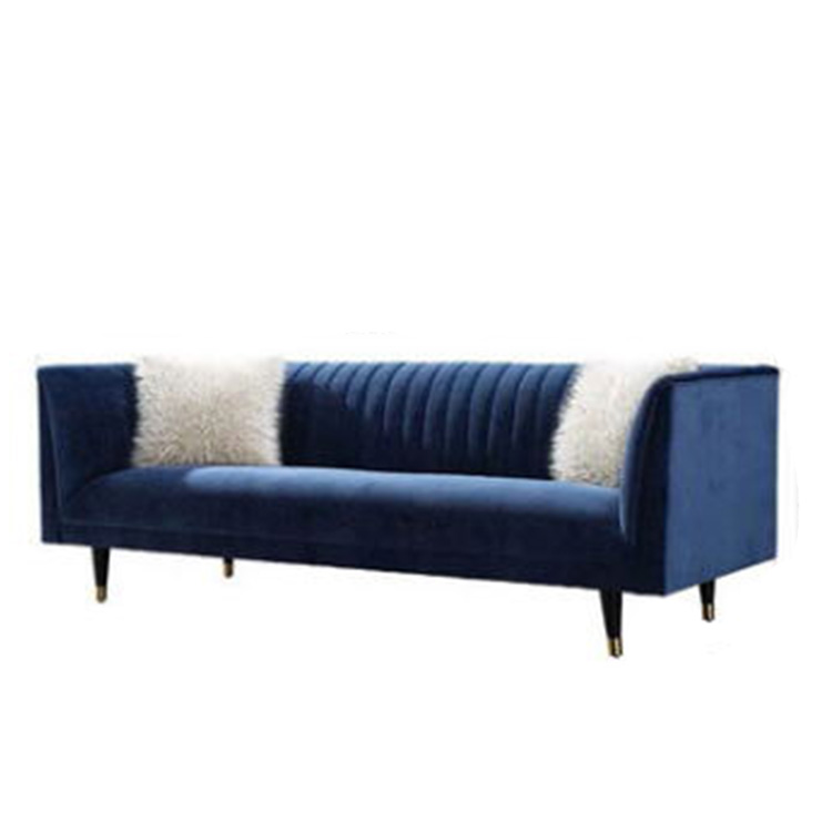 furniture set solid oak wood customized as your designs wooden blue fabric sofa