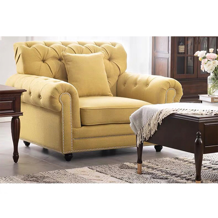 Comfortable sectional cheap chesterfield drawing linen fabric cloth recliner sofa set for living room