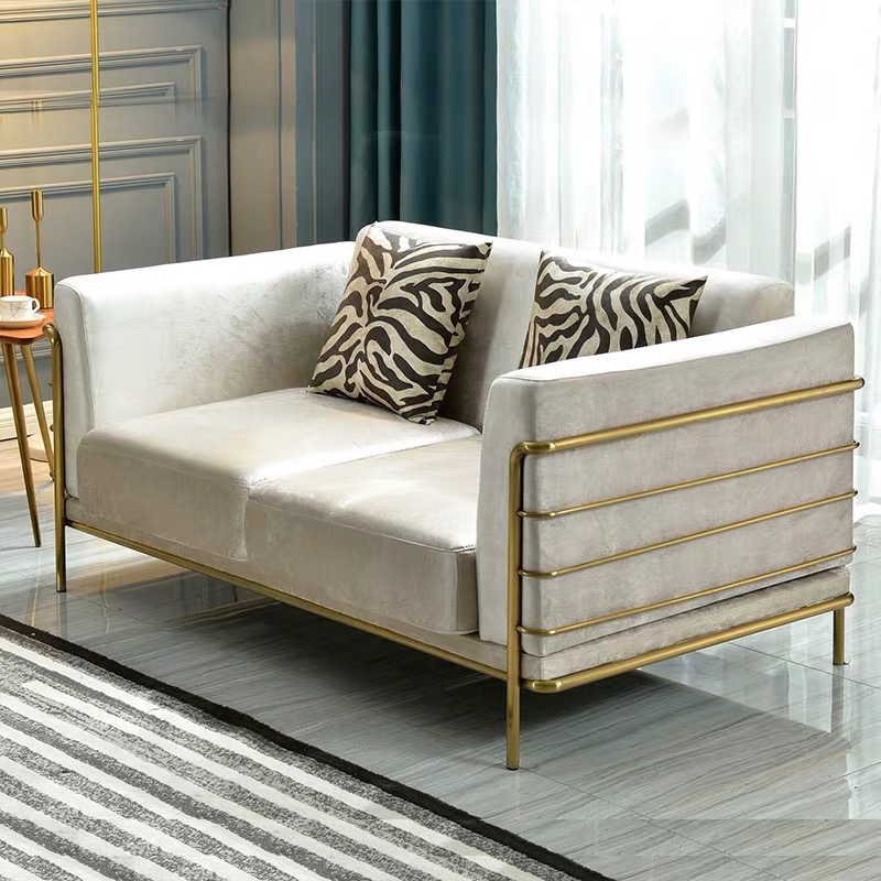 European Style Lounge Area Luxury Furniture Living Room Velvet Tufted Dining 7 Seat Sofa Set