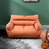 Hedy Brown Technical Fabric Single Sofa White Cozy Lounge Sofa