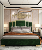 Green Stainless Customized Size Furniture Luxury Home Modern Living Room King Size Microfiber Leather Beds