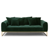Leisure Style 3 Seater Office Led Sectional Lounge Velvet Sofa Set with Metal Legs for Bed Room
