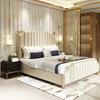 Latest Furniture Double King White Beds Designs Queen Size Luxury Fabric Bedroom Sets