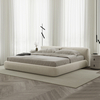 Amos Boucle White Contemporary Rectangular Head Board Queen Bed Frame King Size