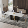 Giulio White Slate Top Dining Table Rectangle Room Table