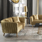 custom royal gold couch living room furniture floor fabric 3 seater sofa set