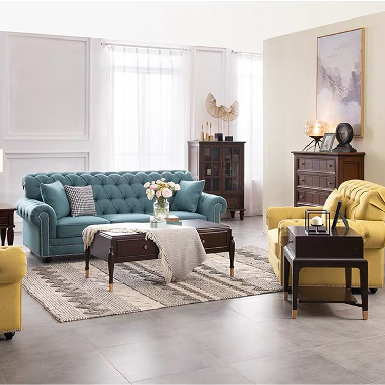 custom modern european sectional cheap chesterfield drawing living room linen fabric cloth recliner sofa set
