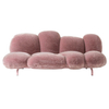 Jay Wool Teddy Fleece Pink Loveseat Cute Sofa Chair Interior Reception Sofa