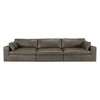 Modular Design Brown Chesterfield Luxury Italian Leather Sofa furniture For Sitting Room