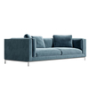 new design modular combination sofa blue sectional-sofa with silver stainless base living room furniture sofa set